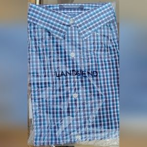 Lands End Plaid Button Up